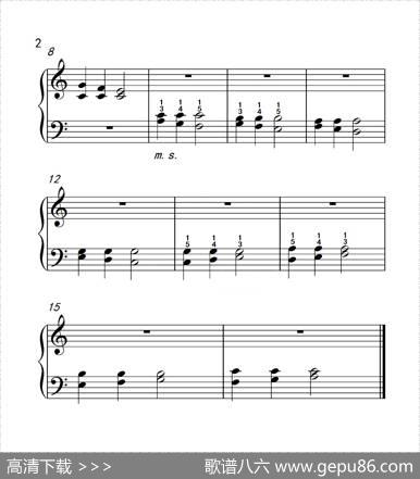 双音练习23（儿童钢琴手指练习2）