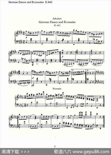 GermanDanceandEcossaiseD.643（德国舞曲与Ecossaise）