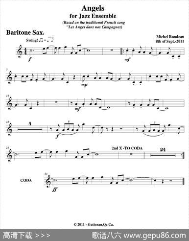 AngelsforJazzEnsemble（上低音萨克斯分谱）