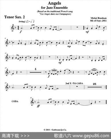 AngelsforJazzEnsemble（第二次中音萨克斯分谱）