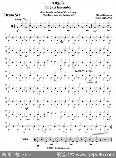 AngelsforJazzEnsemble（爵士鼓分谱）