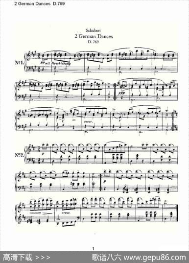 2GermanDancesD.769（2德国舞曲D.769）