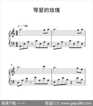 等爱的玫瑰（《弹吧音教》制谱版）