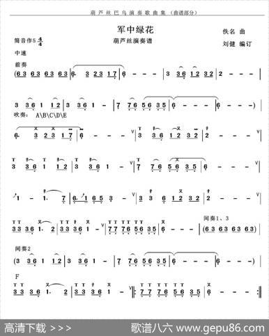 军中绿花|小曾、颂今作曲，刘健编订