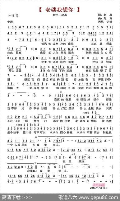 老婆我想你 - 赵真|赵真