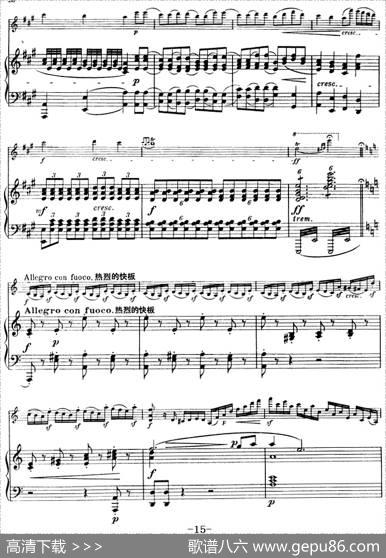 第五协奏曲（A小调）（小提琴+钢琴）|[比]维俄当