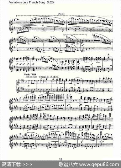 VariationsonaFrenchSongD.624（法国歌曲变鸣曲D.624）