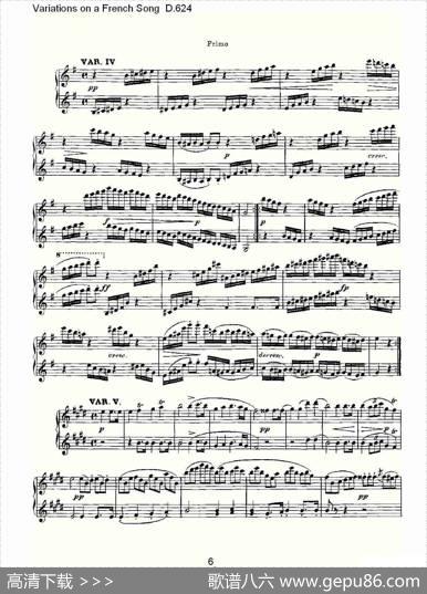 VariationsonaFrenchSongD.624（法国歌曲变鸣曲D.624）