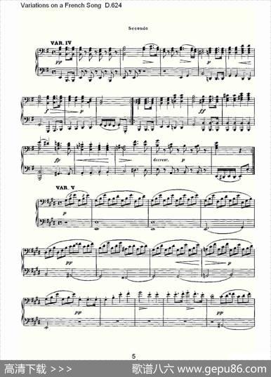 VariationsonaFrenchSongD.624（法国歌曲变鸣曲D.624）