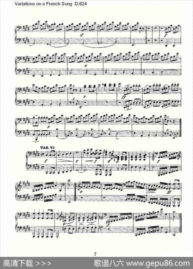 VariationsonaFrenchSongD.624（法国歌曲变鸣曲D.624）
