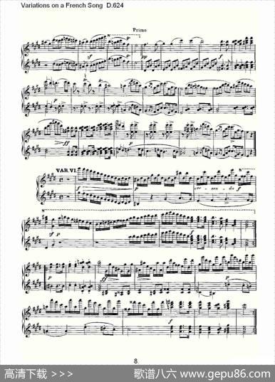 VariationsonaFrenchSongD.624（法国歌曲变鸣曲D.624）