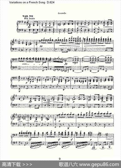 VariationsonaFrenchSongD.624（法国歌曲变鸣曲D.624）