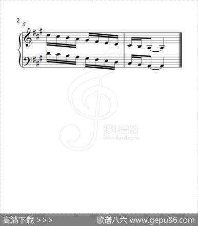 第三级A大调音阶（中国音乐学院钢琴考级作品1~6级）