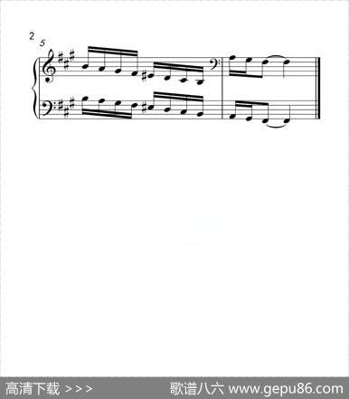 第三级升f小调音阶（中国音乐学院钢琴考级作品1~6级）