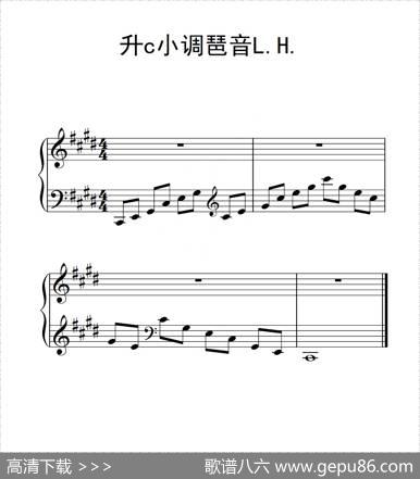 第三级升c小调琶音LH（中国音乐学院钢琴考级作品1~6级）