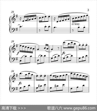 第三级B组小奏鸣曲（中国音乐学院钢琴考级作品1~6级）|克莱门蒂