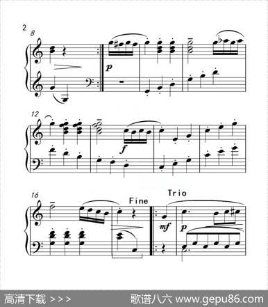 第三级C大调小步舞曲（中国音乐学院钢琴考级作品1~6级）|贝多芬