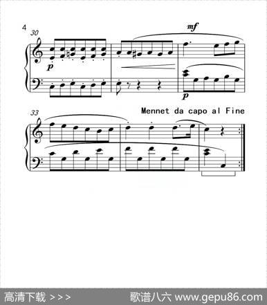 第三级C大调小步舞曲（中国音乐学院钢琴考级作品1~6级）|贝多芬
