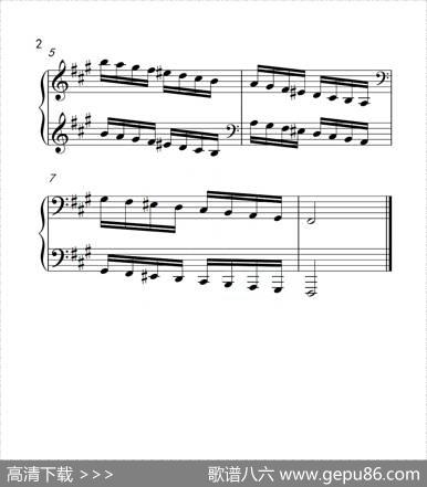 第四级升f小调音阶（中国音乐学院钢琴考级作品1~6级）