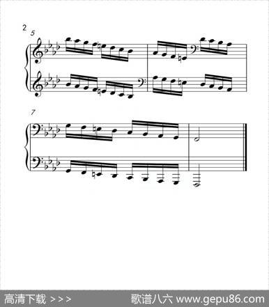 第五级f小调音阶（中国音乐学院钢琴考级作品1~6级）