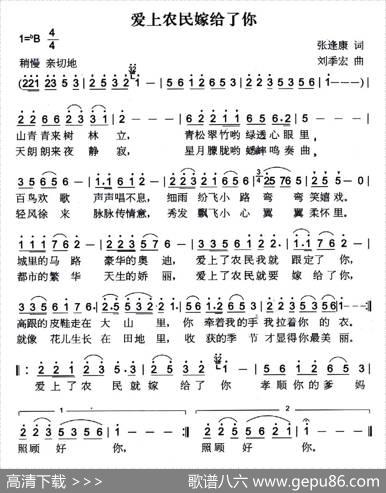 爱上农民嫁给了你 - 张逢康|刘季宏