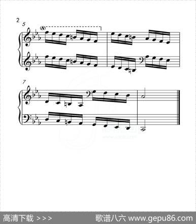 第五级c小调音阶（中国音乐学院钢琴考级作品1~6级）