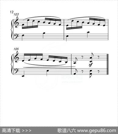 第五级A组帕格尼尼主题变奏曲（选段）（中国音乐学院钢琴考级作品1~6级）