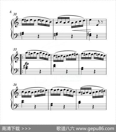 第五级A组帕格尼尼主题变奏曲（选段）（中国音乐学院钢琴考级作品1~6级）
