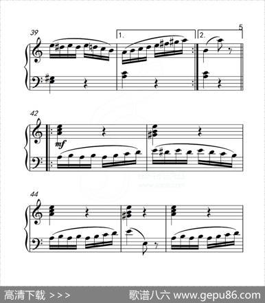 第五级A组帕格尼尼主题变奏曲（选段）（中国音乐学院钢琴考级作品1~6级）