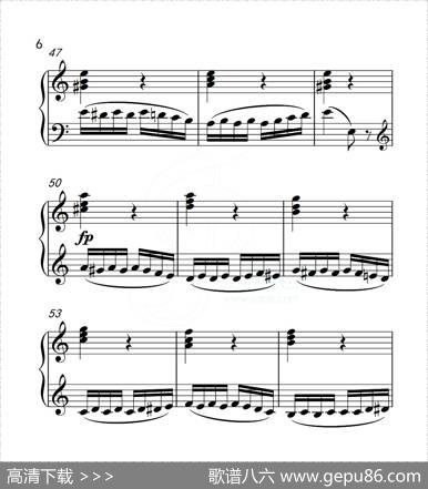 第五级A组帕格尼尼主题变奏曲（选段）（中国音乐学院钢琴考级作品1~6级）