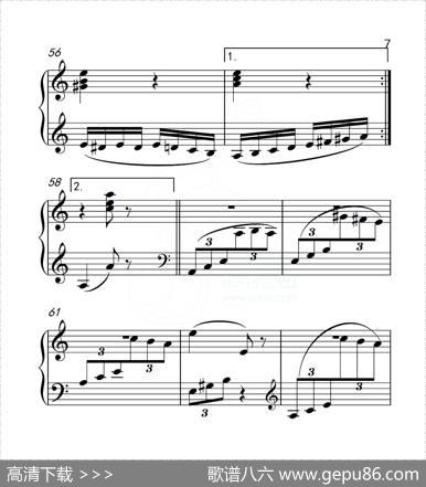 第五级A组帕格尼尼主题变奏曲（选段）（中国音乐学院钢琴考级作品1~6级）
