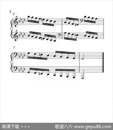 第六级f小调音阶（中国音乐学院钢琴考级作品1~6级）