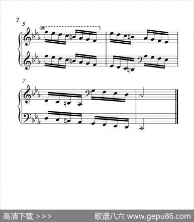 第六级c小调音阶（中国音乐学院钢琴考级作品1~6级）