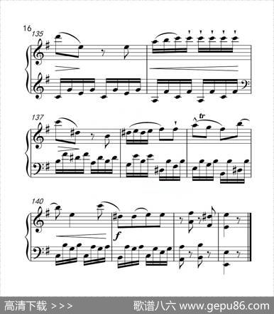 第六级A组奏鸣曲（中国音乐学院钢琴考级作品1~6级）|海顿