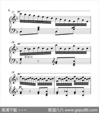 第六级B组练习曲（中国音乐学院钢琴考级作品1~6级）|车尔尼
