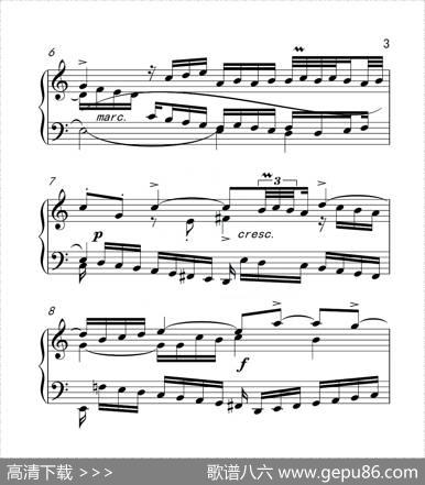 第六级三部创意曲（中国音乐学院钢琴考级作品1~6级）|巴赫