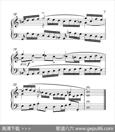 第六级三部创意曲（中国音乐学院钢琴考级作品1~6级）|巴赫