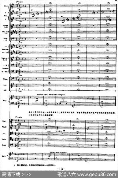 浦塞尔主题变奏与赋格曲（P1-P30）（管弦乐队总谱）|[英]布里顿