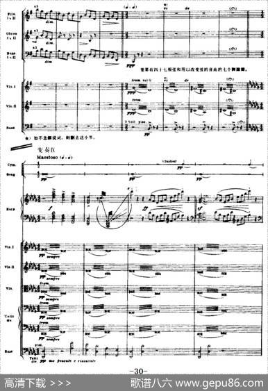 浦塞尔主题变奏与赋格曲（P1-P30）（管弦乐队总谱）|[英]布里顿