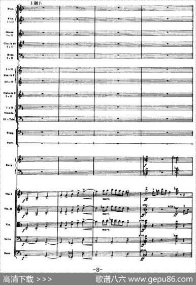 浦塞尔主题变奏与赋格曲（P1-P30）（管弦乐队总谱）|[英]布里顿