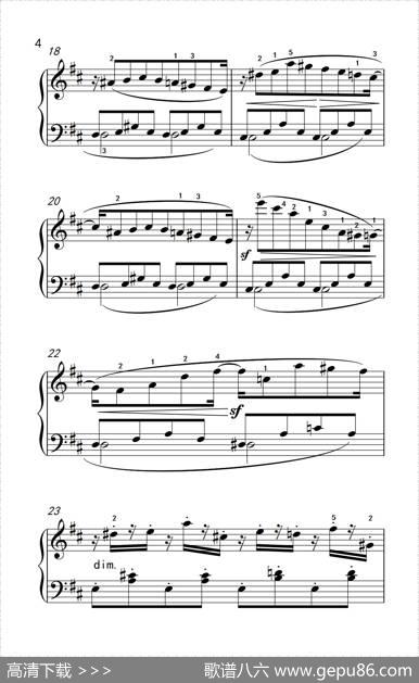 第四级1.练习曲（中央音乐学院钢琴（业余）考级教程4-6级）|车尔尼
