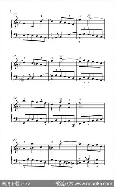 第四级1.小步舞曲（中央音乐学院钢琴（业余）考级教程4-6级）|[德]巴赫