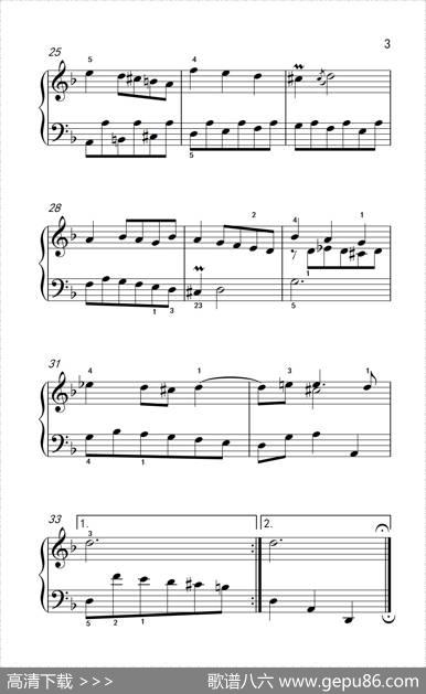 第四级1.小步舞曲（中央音乐学院钢琴（业余）考级教程4-6级）|[德]巴赫