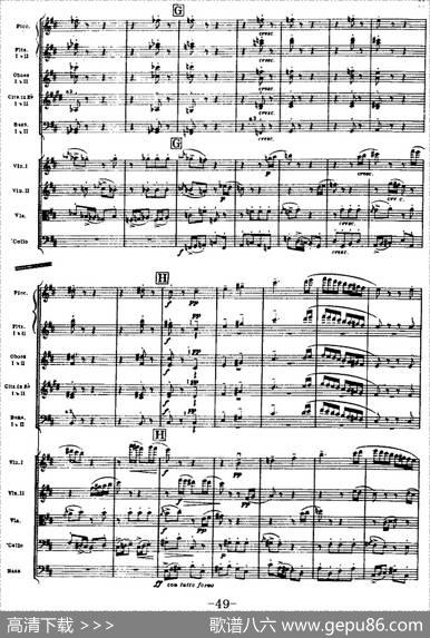 浦塞尔主题变奏与赋格曲（P31-P65）（管弦乐队总谱）|[英]布里顿