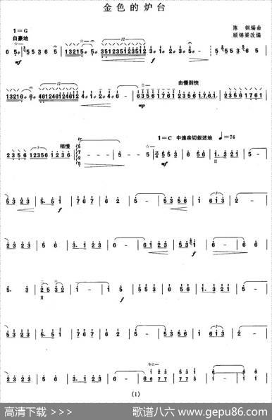 柳琴考级曲目十级：金色的炉台