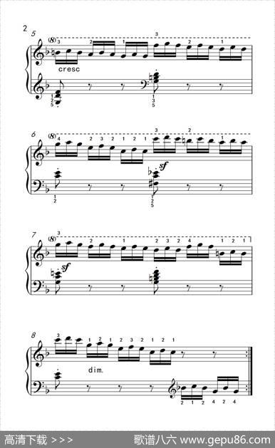 第五级1.练习曲（中央音乐学院钢琴（业余）考级教程4-6级）|[奥]车尔尼
