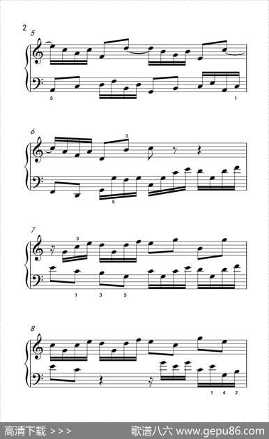 第五级1.二部创意曲（中央音乐学院钢琴（业余）考级教程4-6级）|[德]巴赫