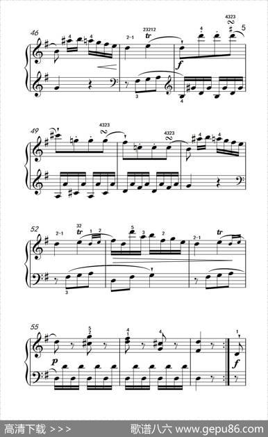 第五级1.G大调奏鸣曲第一乐章（中央音乐学院钢琴（业余）考级教程4-6级）|[奥]海顿
