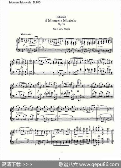 MomentMusicalsD.780（6首音乐瞬间）|弗朗兹·舒柏特