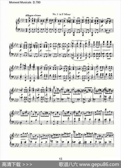 MomentMusicalsD.780（6首音乐瞬间）|弗朗兹·舒柏特
